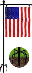 Koutemie 10FT Garden Flag Pole Stand with 5 Prong Base for 3x5 American Flags... - Picture 1 of 9