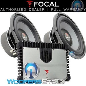 pkg (2) FOCAL 27V2 11" (FITS 10") DUAL 4OHM SUBWOOFERS + FPS1.500 BASS AMPLIFIER - Picture 1 of 12