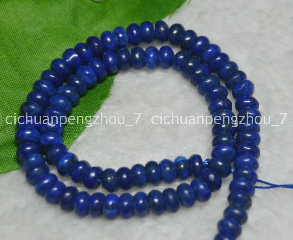 Wholesale 4x6/5x8/6x10mm Blue Lapis Lazuli Gems Rondelle Loose Beads 15'' Strand - Image 1 of 1