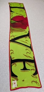 Women's 100% Korean Silk Scarf Love Spellout Rose Stamp Sweetheart Gift 52 X 10  - Picture 1 of 11