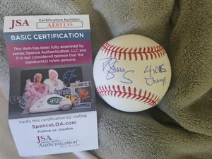 NY Mets Darryl Strawberry Autographed ML baseball JSA Certified 4X WS Champs - Picture 1 of 2