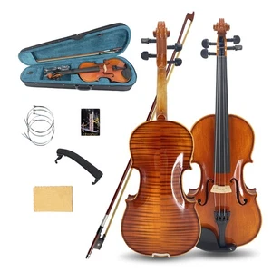 Acoustic Violin 4/4 Full Size Violin Set Maple Wood for Beginners with case - Picture 1 of 10