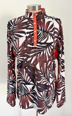 Blusa de golfe TAIL WHITE LABEL feminina XL laranja branca preta 1/4 encaixe manga longa - Imagem 1 de 4