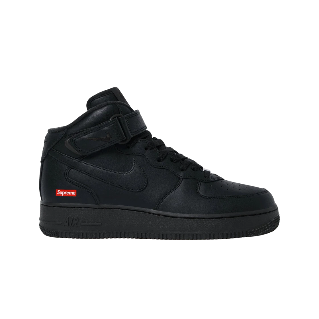 Nike Supreme x Air Force 1 Mid Box Logo - Triple Black for Sale