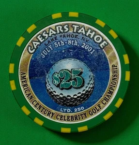 CAESARS CASINO LAKE TAHOE $25 CASINO CHIP CELEBRITY GOLF 2001 LTD EDITION 250 - Bild 1 von 4