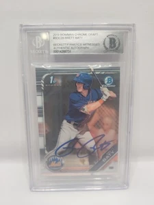 Brett Baty 2019 Bowman Draft Chrome 1st Bowman #BDC-39 New York Mets Signed & - Bild 1 von 4