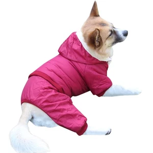 Fleece Lined Dog Coat with Detachable Hood and Detachable Hind Legs,Warm Pupp... - Picture 1 of 9