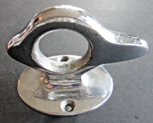 Vintage Streamlined Chrome Over Bronze Boat Lifting Eye 5/8" Threaded Hole A14 - Picture 1 of 11