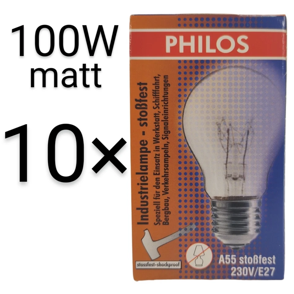 10x Glühbirne 100W E27 matt Glühlampe dimmbar KEIN LED Lampe 220lm NEU & OVP     - Bild 1 von 4