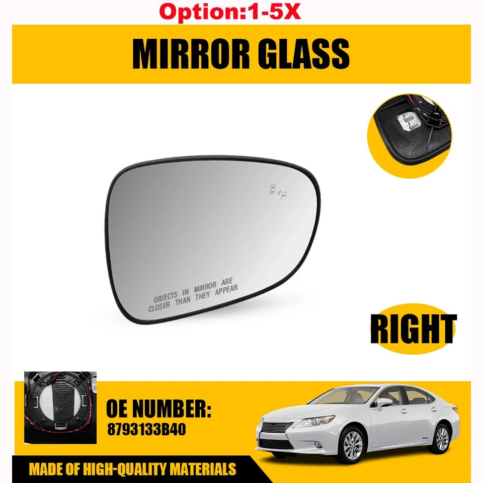 Espejo retrovisor lateral pasajero vidrio térmico con punto ciego para Lexus IS250 IS350 2015-20 Foto 1 de 4