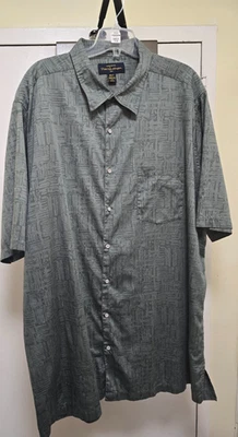 WESTPORT Pete Huntington Short Sleeve Batik Print Sport Shirt Green 4XLT - Image 1 of 4