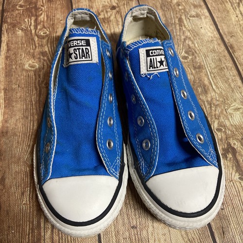 Sneakers basse Converse All Star per giovani taglia 2 blu con lacci senza lacci