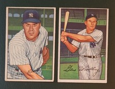 2-1952 Bowman New York Yankees - #33 Vic Raschi & #177 Gene Woodling VG/EX. EX+