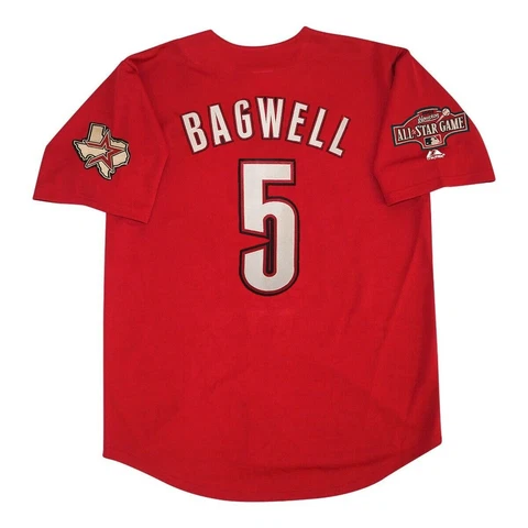 Jeff Bagwell 2004 Houston Astros Alternate Red Men's Jersey w/ All Star Patch Cover