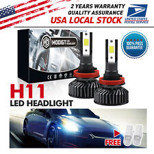 2pcs H8 H11 H9 LED Headlight Super Bright Bulbs Kit HIGH/LOW Beam 6000K White