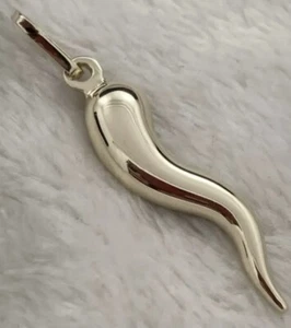 Cornicello Italian horn 33mm Pendant 14k Yellow Gold (solid item) - Picture 1 of 6