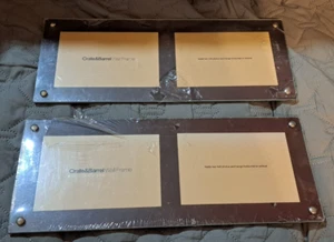 NEW (2) CRATE & BARREL DOUBLE WALL PHOTO FRAMES FOR 4X6" PHOTOS-FRAMES ARE 15X6" - Picture 1 of 6