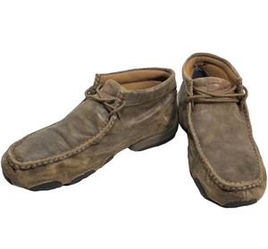 Twisted X Chukka Driving Moc Brown Leather Ankle Shoes MDM0003 Mens 11.5 M EU 45 - Picture 1 of 19