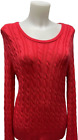 Daily Sports Cable Knit Scoop Neck Pullover Swearter Womens Large