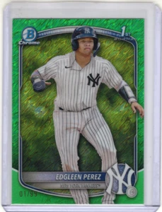 Edgleen Perez 2025 Bowman Chrome 1st Green Shimmer Refractor 1/99 #BCP-80 - Picture 1 of 2