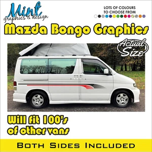 Calcomanías a rayas laterales para cámper Mazda Bongo pegatinas aerodinámicas gráficos de furgoneta envío y devolución gratuitos 011 - Imagen 1 de 3