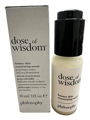 Suero reactivador de piel hinchable Philosophy Dose of Wisdom 1 oz / 30 ml ¡Nuevo en caja! Foto 1 de 3