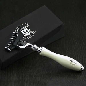 Stylé Couleur Ivoire Triple 3 Bord Superbe Cartouche Rasoir pour Hommes - Picture 1 of 4