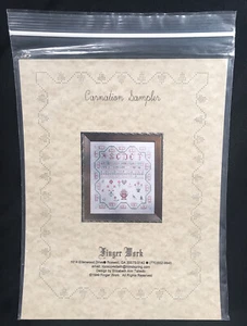 Muestreador de claveles de trabajo con dedos Elizabeth Talledo gráfico de punto de cruz contado - Imagen 1 de 4