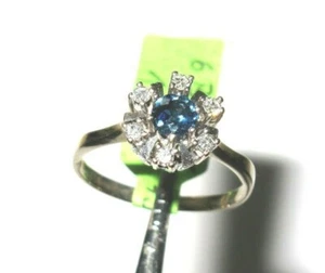 ANILLO SAFIR con 6 BRILLANTES en 750/- 18 crt. WG - Imagen 1 de 6