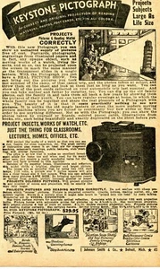 1950 Kleingedruckte Werbung von Keystone Piktogramm Bildprojektor - Bild 1 von 2