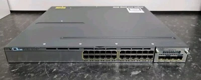 Cisco Catalyst WS-C3750X-24P-S 24-Port Switch PoE+ IP Base - C3KX-NM-1G - Image 1 of 4
