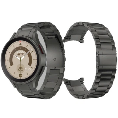 Correa de metal de titanio sin huecos para reloj Samsung Galaxy 6 40 44 mm 5 Pro 45 mm Foto 1 de 4