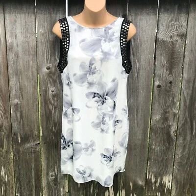 Vestido Haute Hippie Tachonado Floral Cambio Seda Sin Mangas B/N Para Mujer Talla S Foto 1 de 4