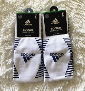 Adidas Team Speed OTC Soccer Socks Lot of 2 Adult Unisex Size L Dark Blue - Picture 1 of 3