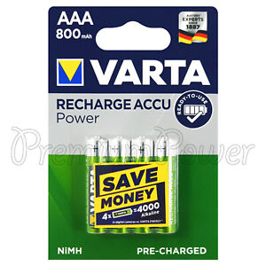 4 x Varta AAA 800mAh batteries Rechargeable Ni-MH 1.2V HR03 MIcro 56703 Accu