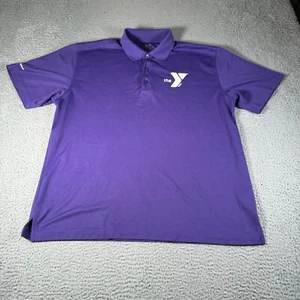 The YMCA Polo Shirt Mens XL Purple Short Sleeve Employee Uniform Casual - Picture 1 of 8