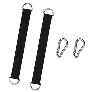 2 Pcs Tree Swing Hanging Straps with Carabiner for Tree Swing Seat Hammock - Picture 1 of 6