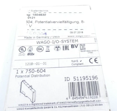 Wago 750-604 Potentialvervielfältigungs Klemme - Bild 1 von 2