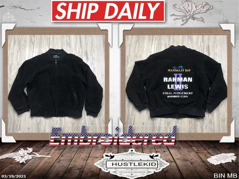 VTG Mandalay Bay Hasim Rahman Lennox Lewis II 2001 Judgement Jacket Men Large L Cover