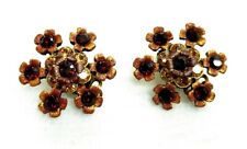 Lovely Michal  NEGRIN  Crystal Red flower Clip-on Earings.