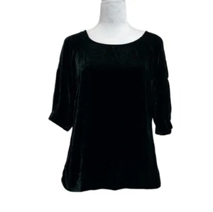 Boden Seidenmischung dunkelgrün Crushed Samt Halbarm Bluse Shirt Gr. 4 - Bild 1 von 11