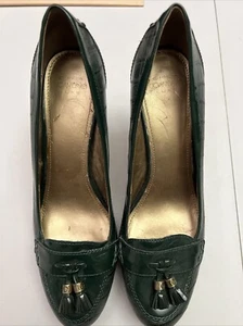 Circa Joan & David Leather Heels Women’s Slip On Green 9 Medium - Picture 1 of 12