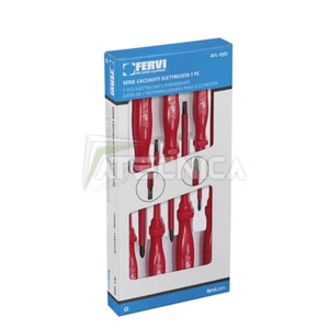 Set di 7 giraviti isolati 1000V classici da elettricista Fervi 0355 - Imagen 1 de 2