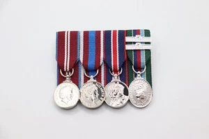 Diamond, Platinum Jubilee, Coronation & VRSM 2 Bars Mounted Miniature Medals - Picture 1 of 2