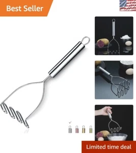 Premium Stainless Steel Potato Masher - Dishwasher Safe with Mirror Polish - Picture 1 of 9