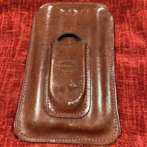 Leather 3 Cigar Case Brown Made by Pullman Leather Co., Berne, In. With Cutter - Picture 1 of 13