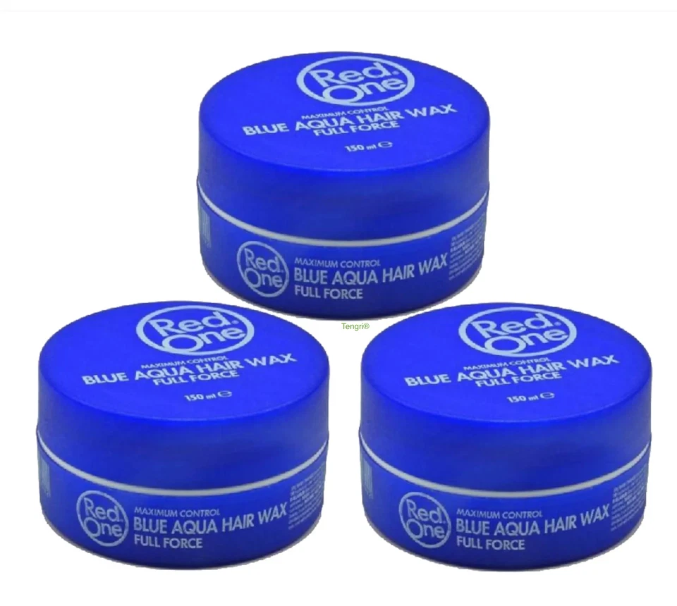3 X RedOne Full Force Aqua Hair Wax Blue - 150ml | Perfekter Halt & Glanz - Bild 1 von 1