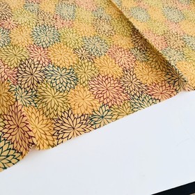 Buttercream Kiku #B 14x62 LONG Vintage Silk Homespun Japanese Pongee Fabric TK16
