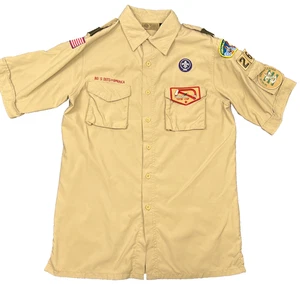 Boy Scouts of America Uniform Shirt Adult Small Button Up Pockets Collared - Picture 1 of 7