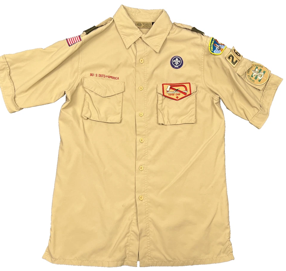 Boy Scouts of America Uniform Shirt Adult Small Button Up Pockets Collared - Image 1 of 4